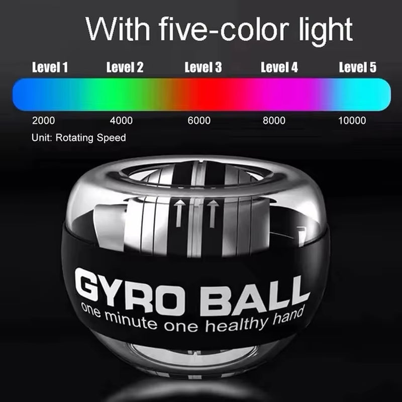 LED Gyroscopic Wrist Trainer - Auto-Start Arm and Forearm Exerciser for Enhanced Strength and Fitness