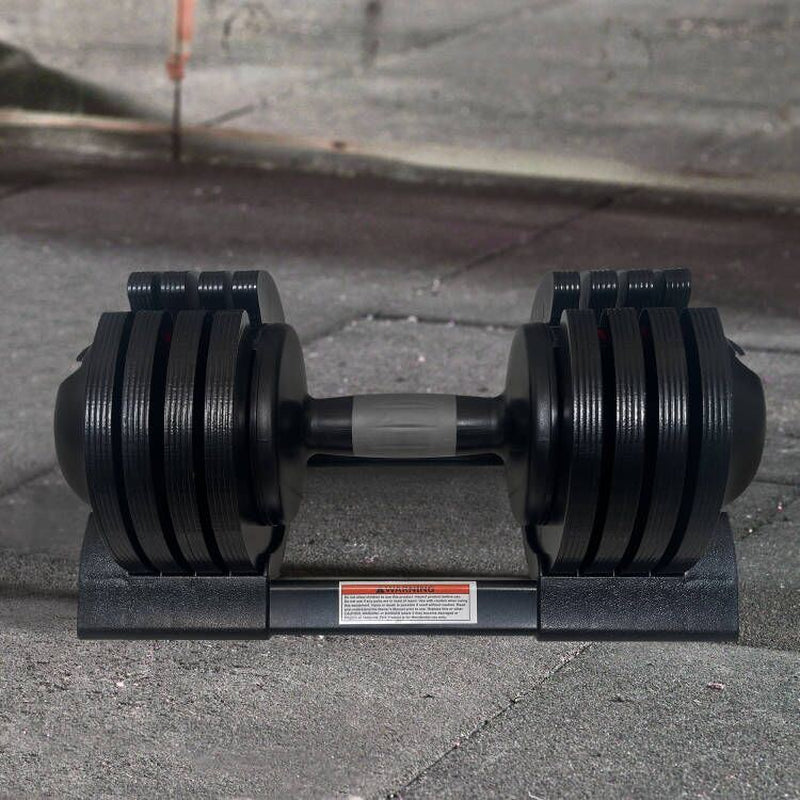 Adjustable Steel Dumbbell, Black - Strength & Stamina Trainer
