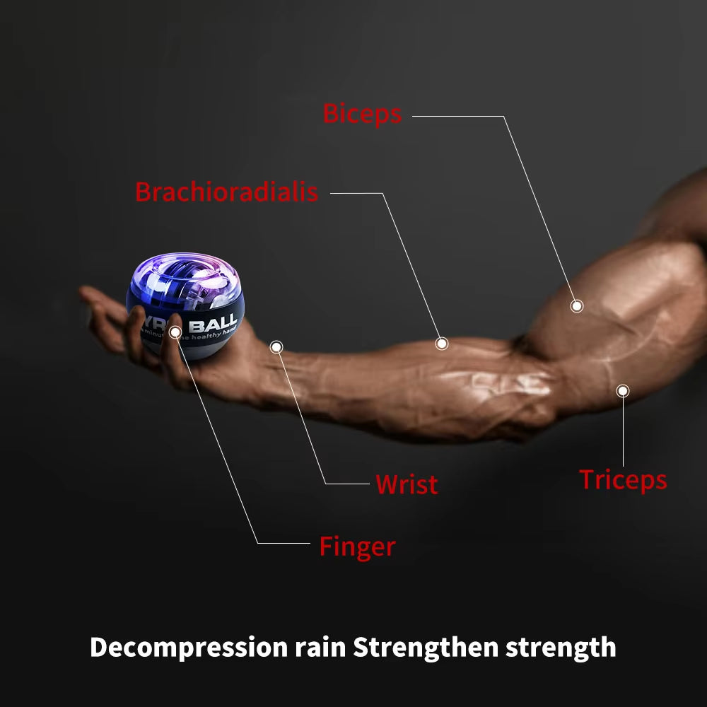 LED Gyroscopic Wrist Trainer - Auto-Start Arm and Forearm Exerciser for Enhanced Strength and Fitness